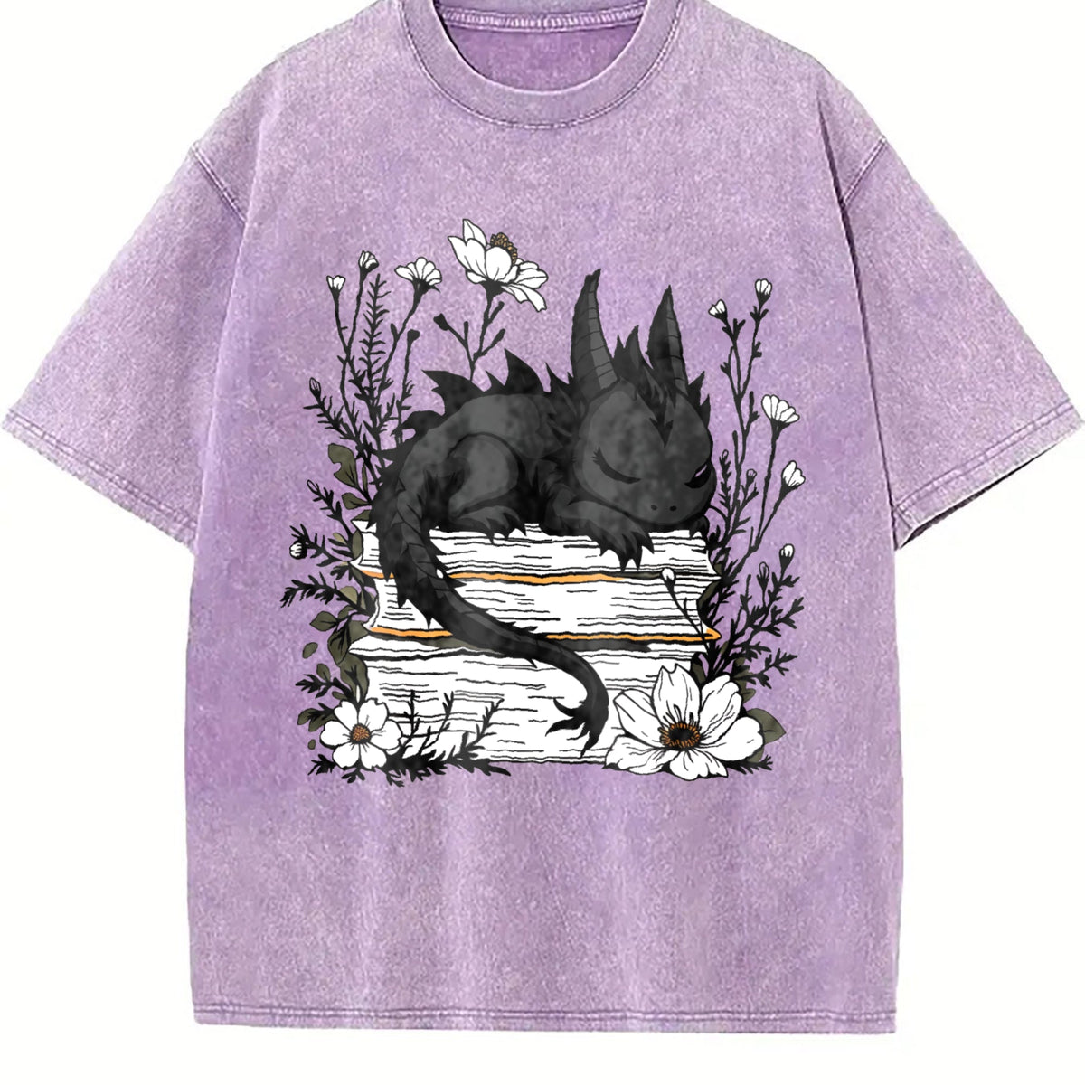 Inspired - Whimsical Black Dragon & Floral Book Vintage product image 6