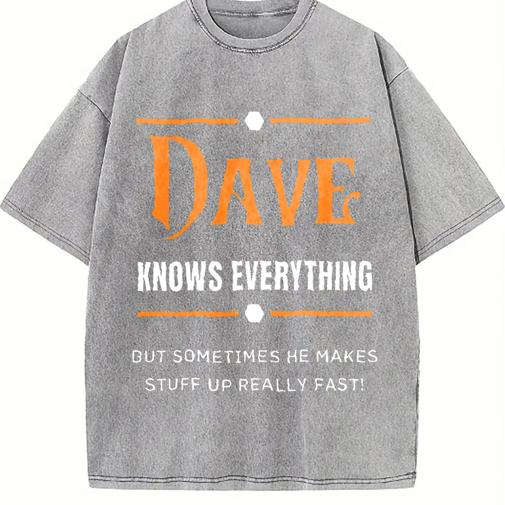 Dave Knows Everything Vintage Washed T-Shirt product image 4