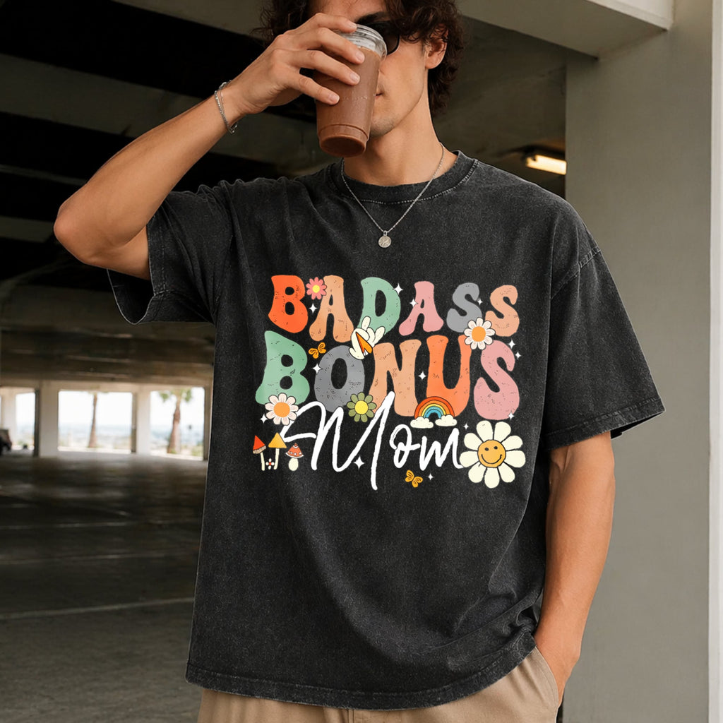 Badass Bonus Mom - Funny Stepmom Vintage Washed T-Shirt product image 2