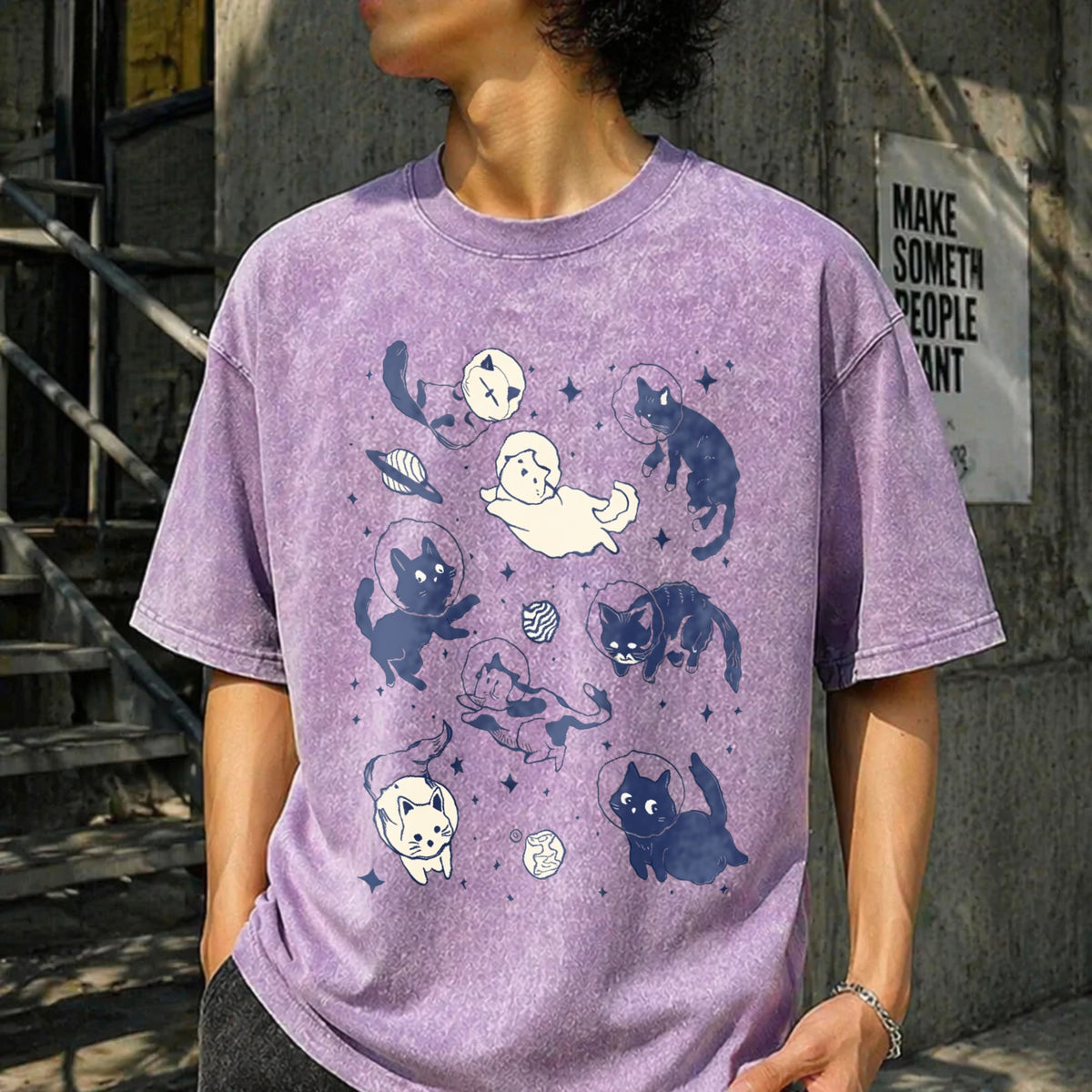 Cats In Space - - Cat Lover - Funny Kitty - Vintage Washed product image 6