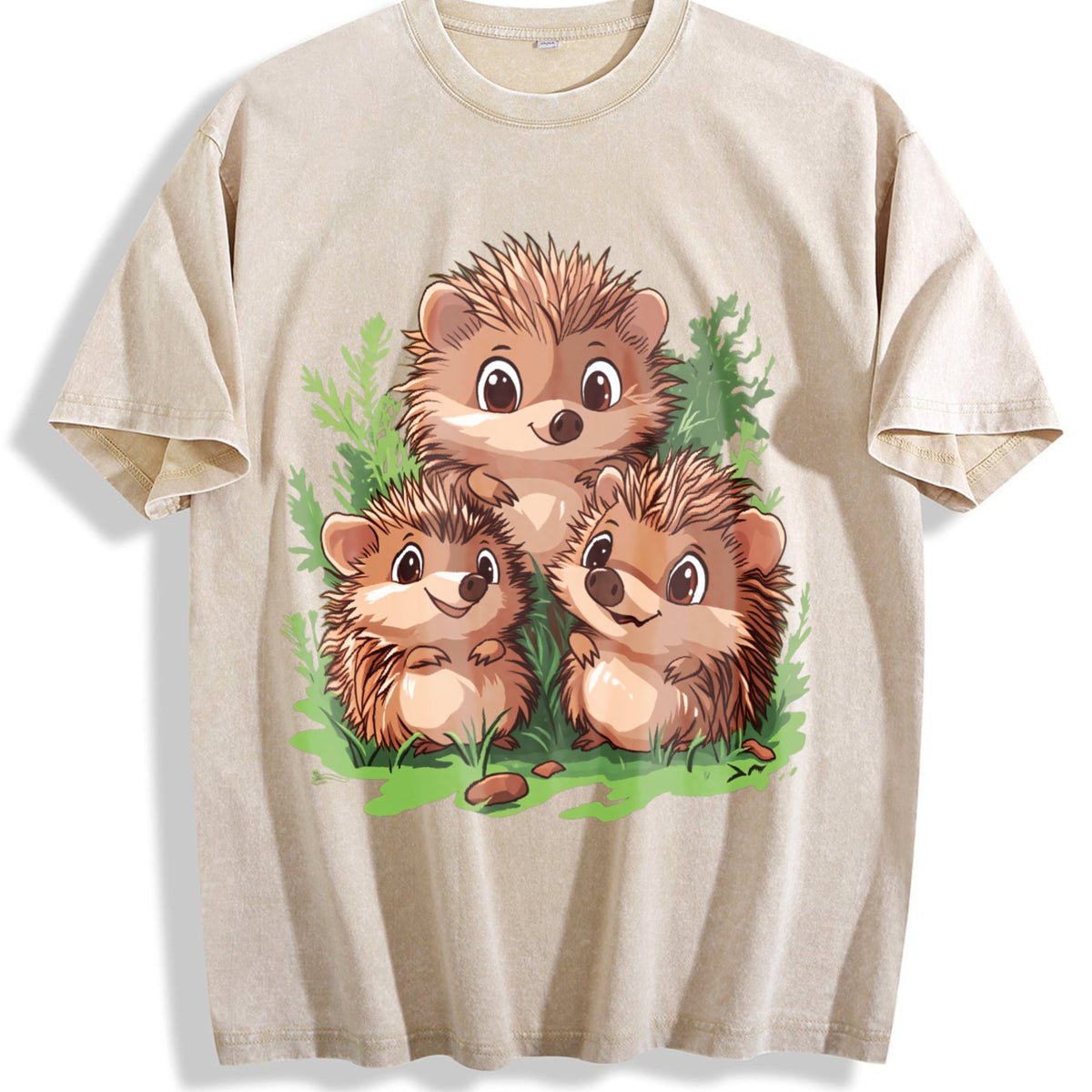 Summer A With Three Brown Hedgehogs Nestled In Green product image 1