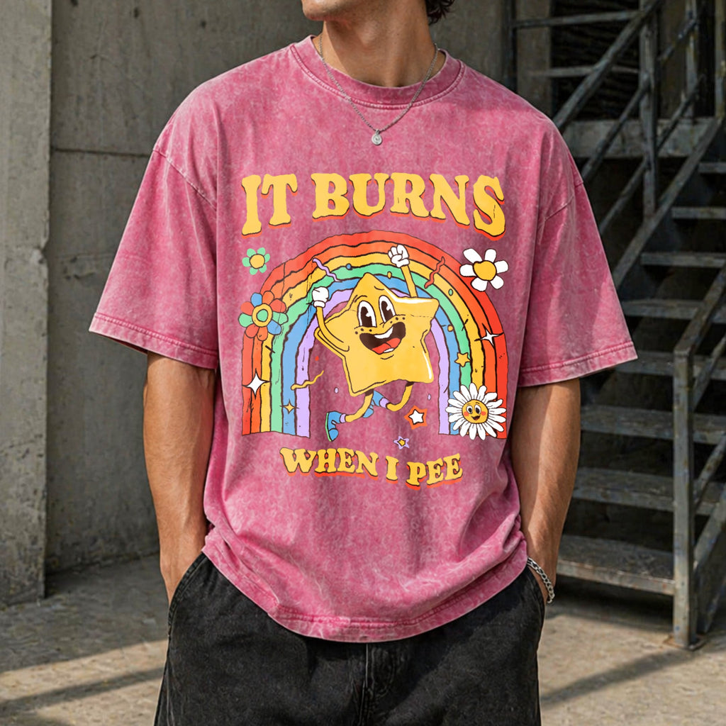 Funny Saying It Burns When I Pee Sarcastic Vintage Washed product image 7