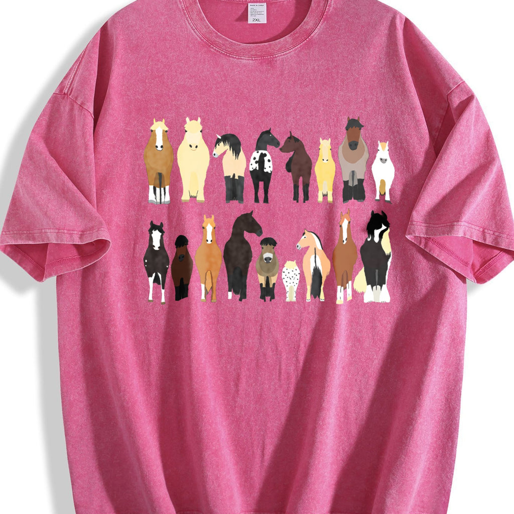 Animal Horse Herd Summer Vintage Washed T-Shirt product image 7