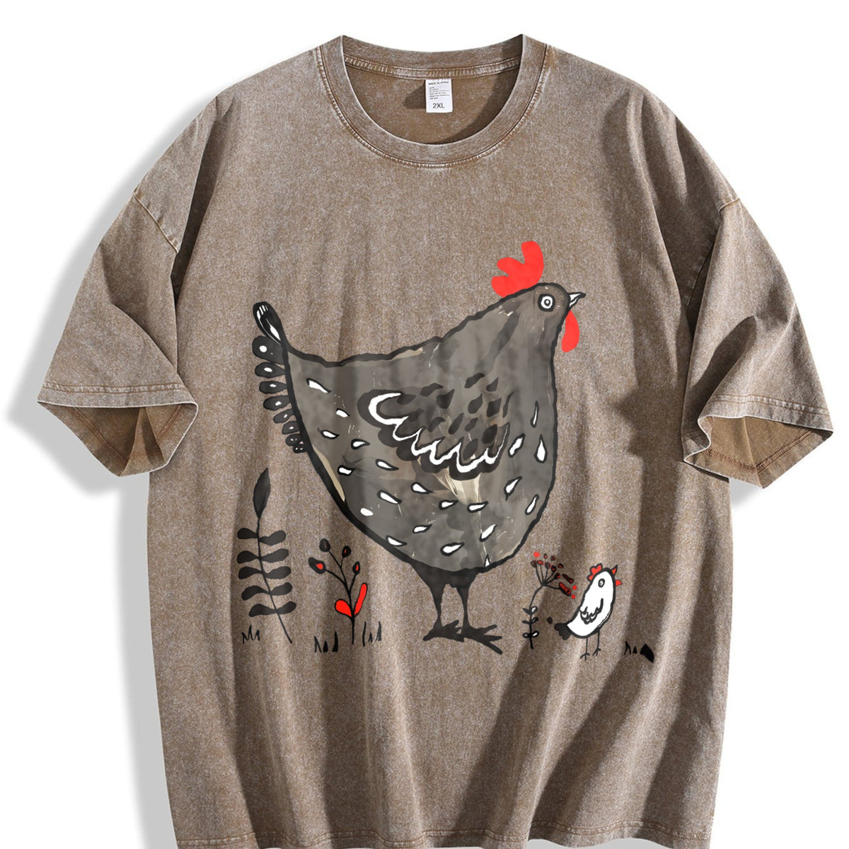 Chicken & Eggplant Vintage Washed T-Shirt product image 3