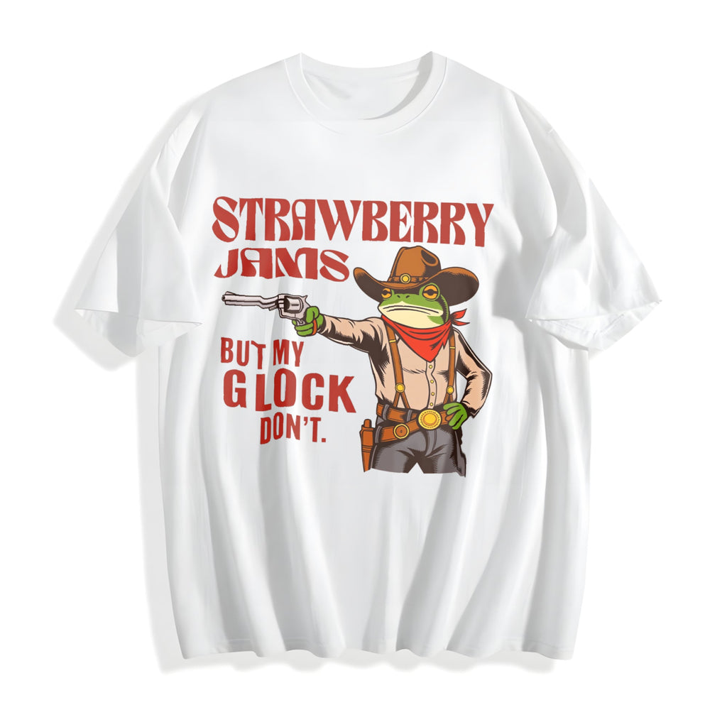 Strawberry Jams But My Glock Don't Funny Frog Meme Western product image 2