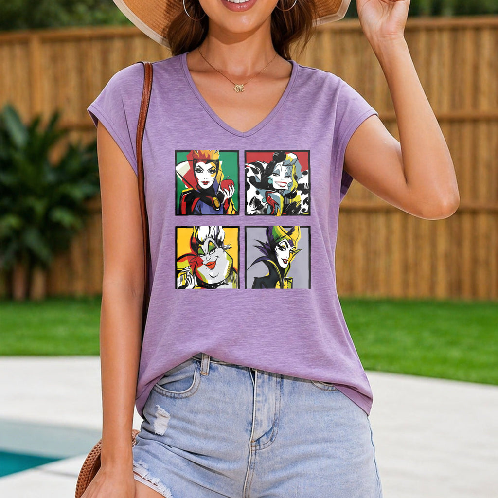 Villain Character Collage Women's V-Neck Tank Top