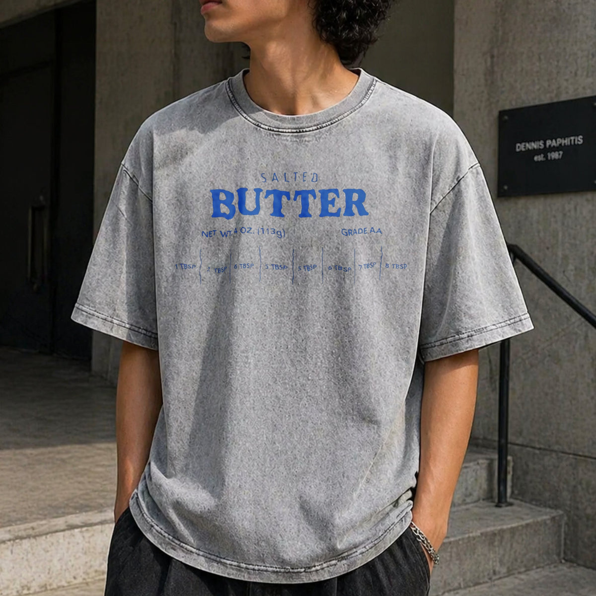 Salted Butter Funny Vintage Washed T-Shirt product image 5