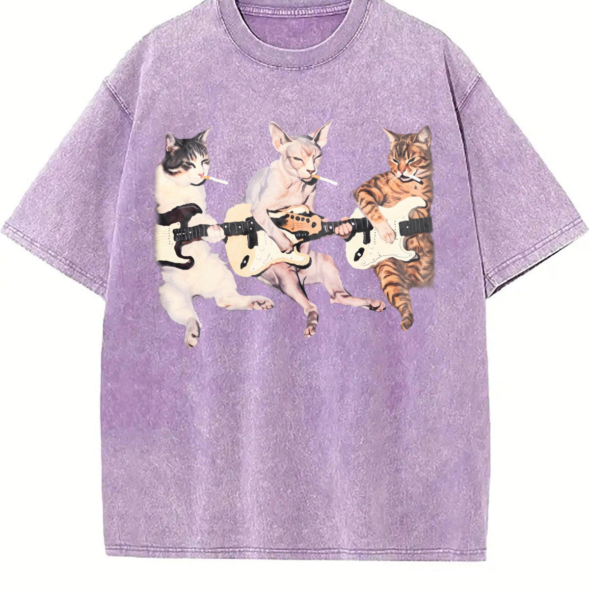 Rock Band Cats Vintage Washed T-Shirt product image 6