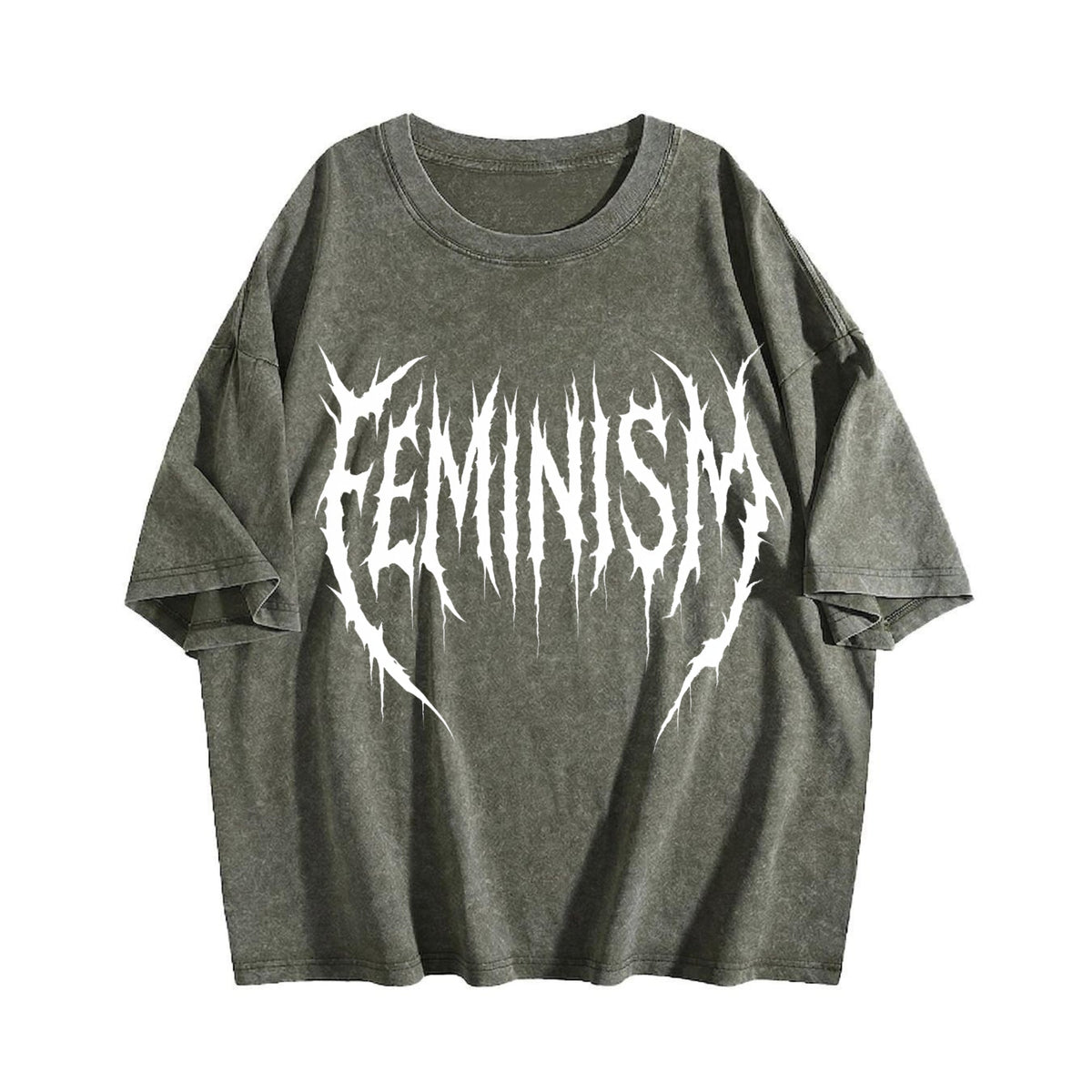Feminism Gym Pump Cover Vintage Washed T-Shirt product image 4