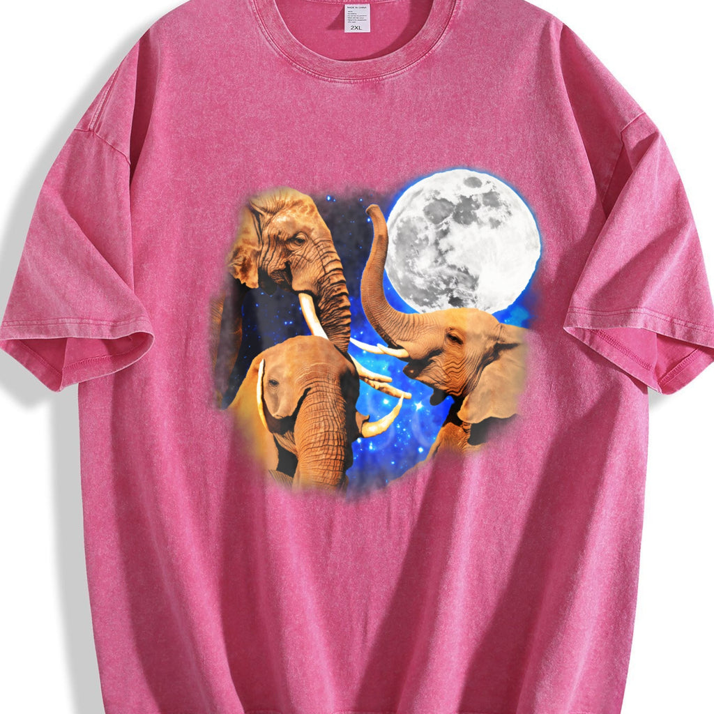 Three Elephants Moon 90s Vintage Washed T-Shirt product image 7