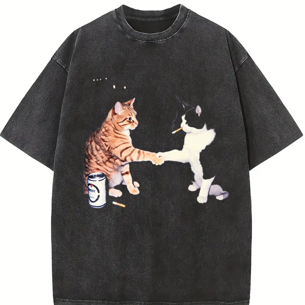 Smoking Cats Vintage Washed T-Shirt product image 2