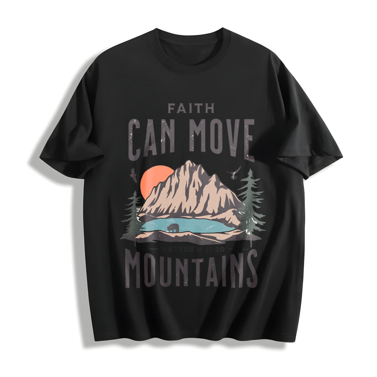 Scenery And Letter One-piece Summer Cotton T-Shirt product image 1