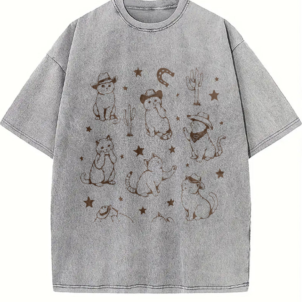 Cowboy Cats And Kittens Western Vintage Washed T-Shirt product image 5