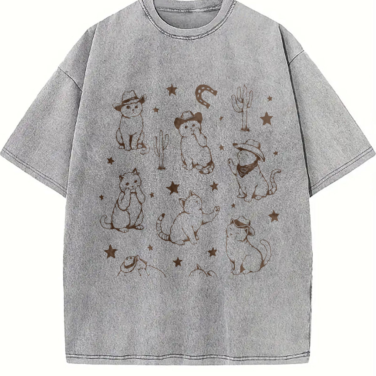 Cowboy Cats And Kittens Western Vintage Washed T-Shirt product image 5