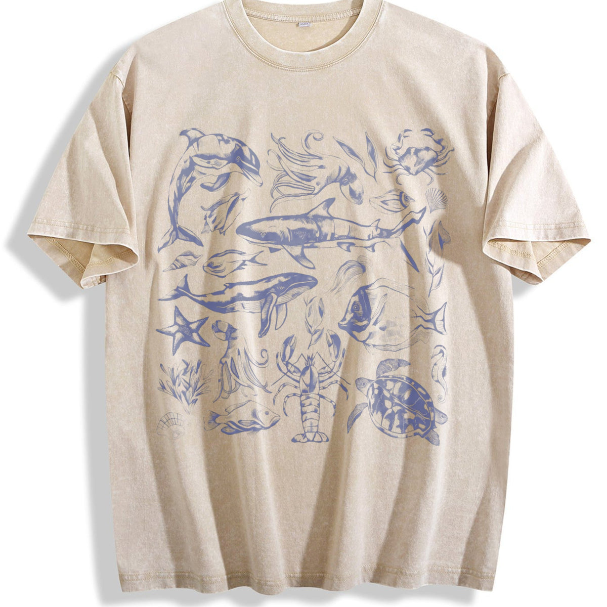 Sea Creatures 90s Vintage Washed T-Shirt product image 1