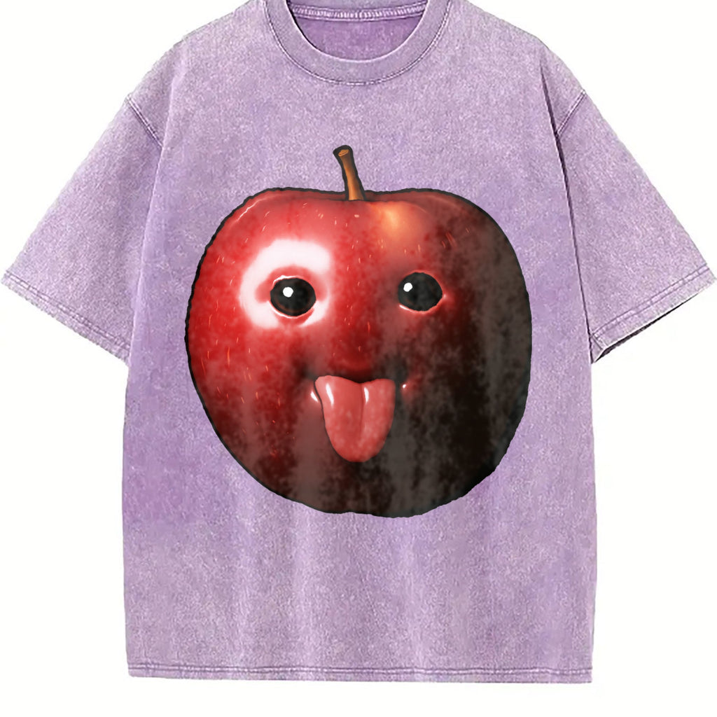 Funny Meme Apple Summer Vintage Washed T-Shirt product image 6
