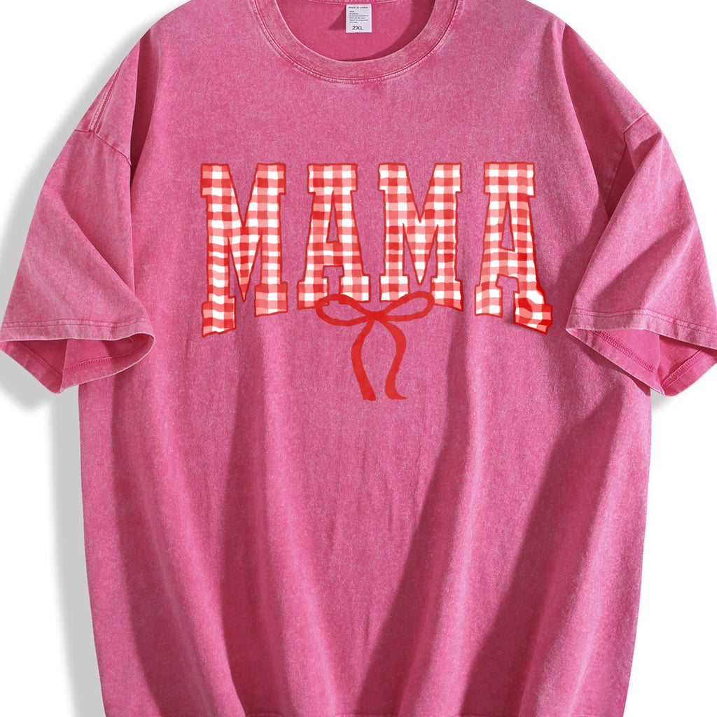 Mama Gingham Bow Vintage Washed T-Shirt product image 5