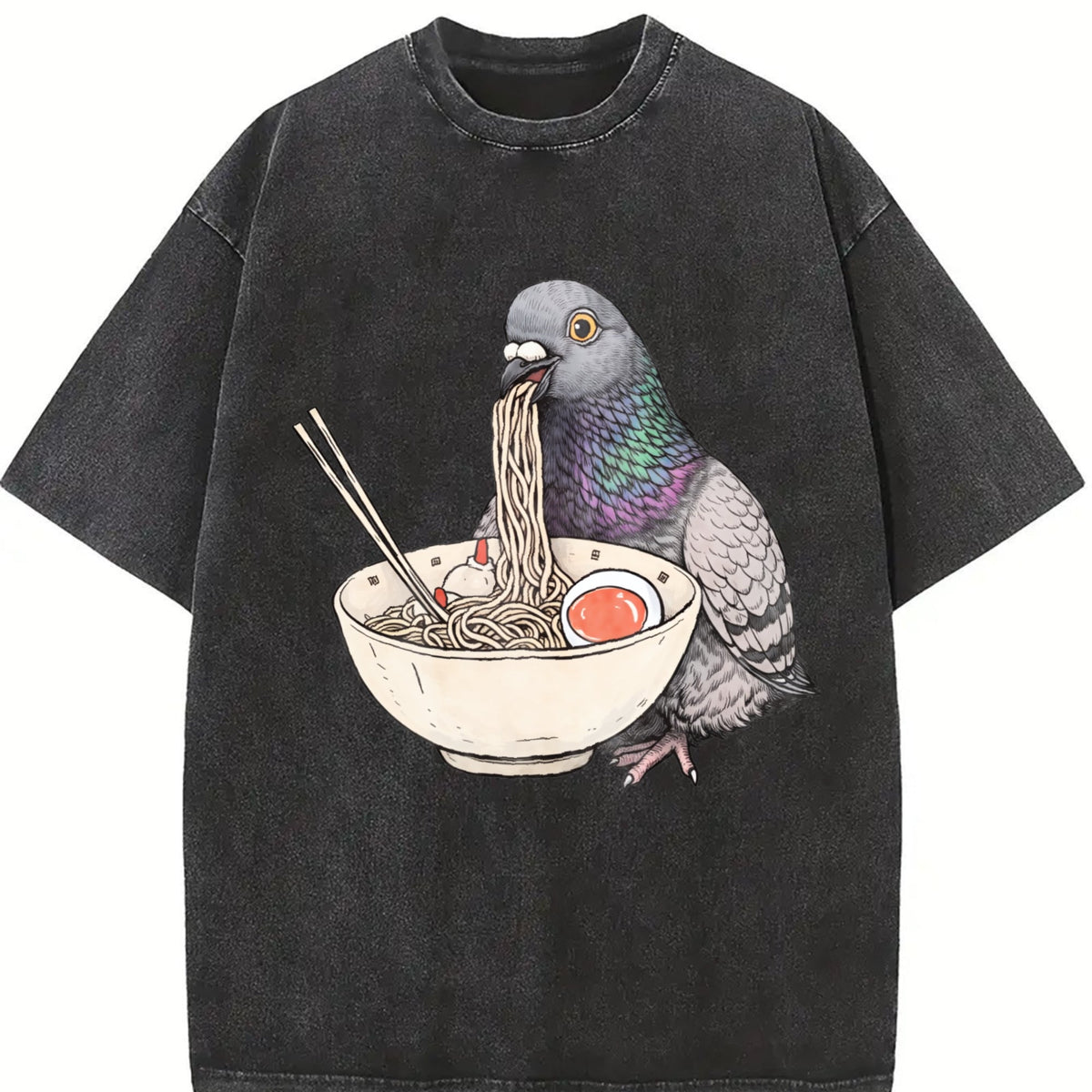 Pigeon Ramen Vintage Washed T-Shirt product image 2