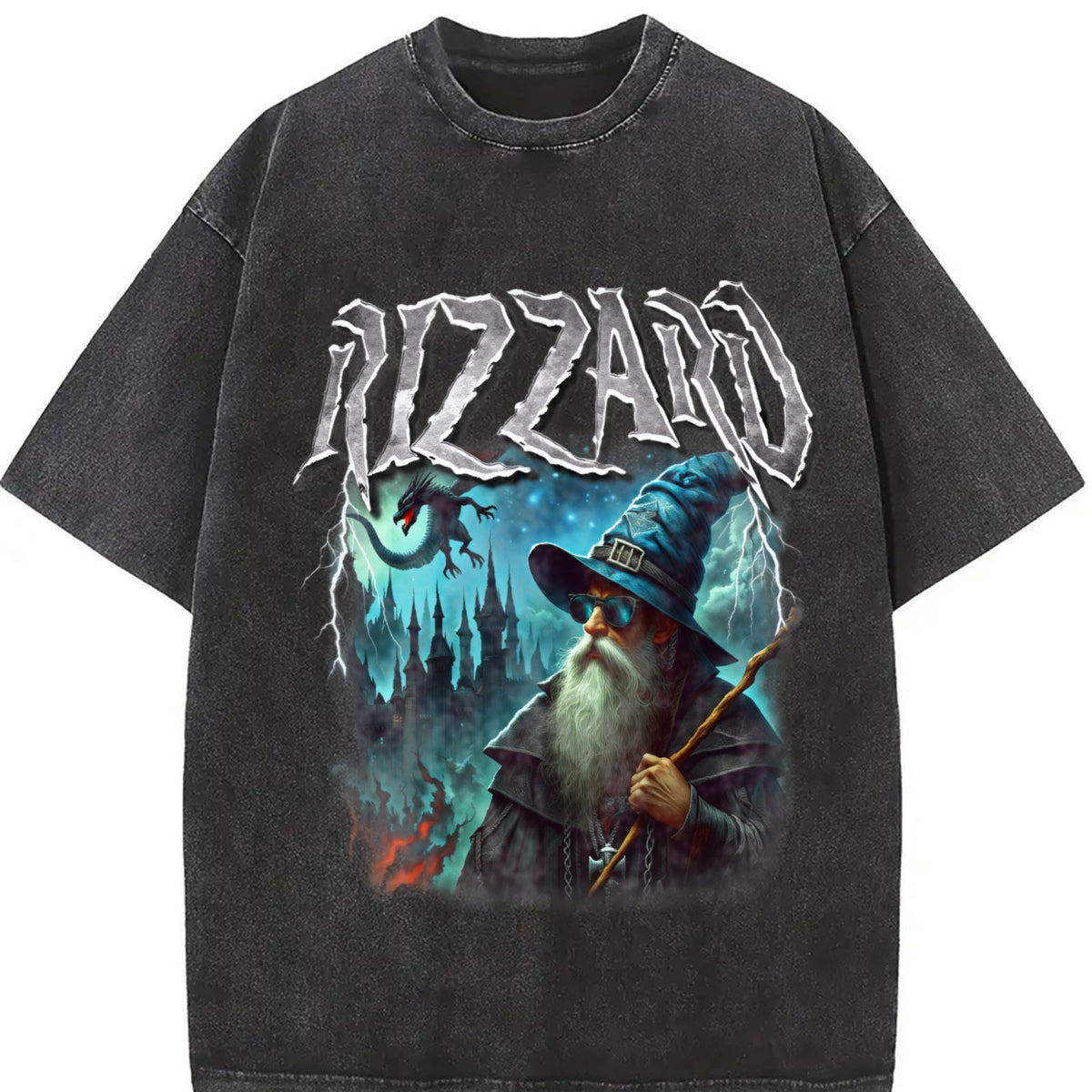 Rizzard Fantasy Wizard Vintage Washed T-Shirt product image 2