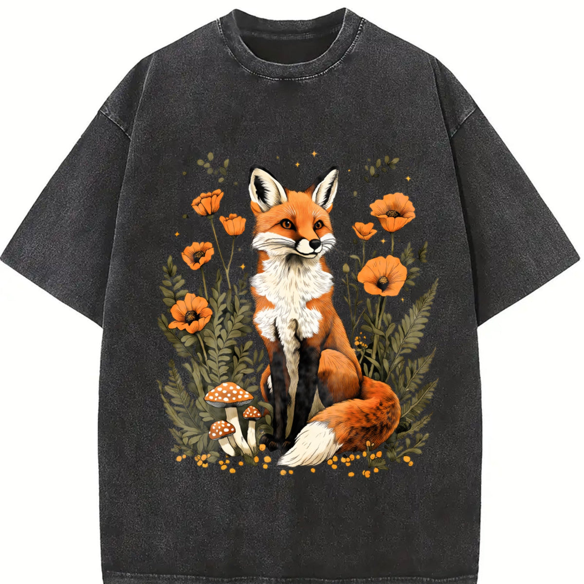 Plant And Animal Fox Floral Spotted Mushroom Summer Vintage product image 2