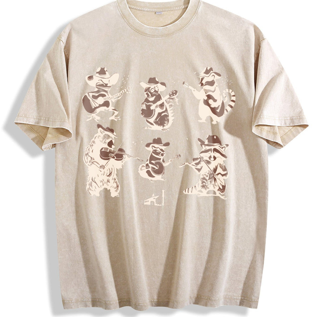 Animal Musicians 90s Vintage Washed T-Shirt product image 1