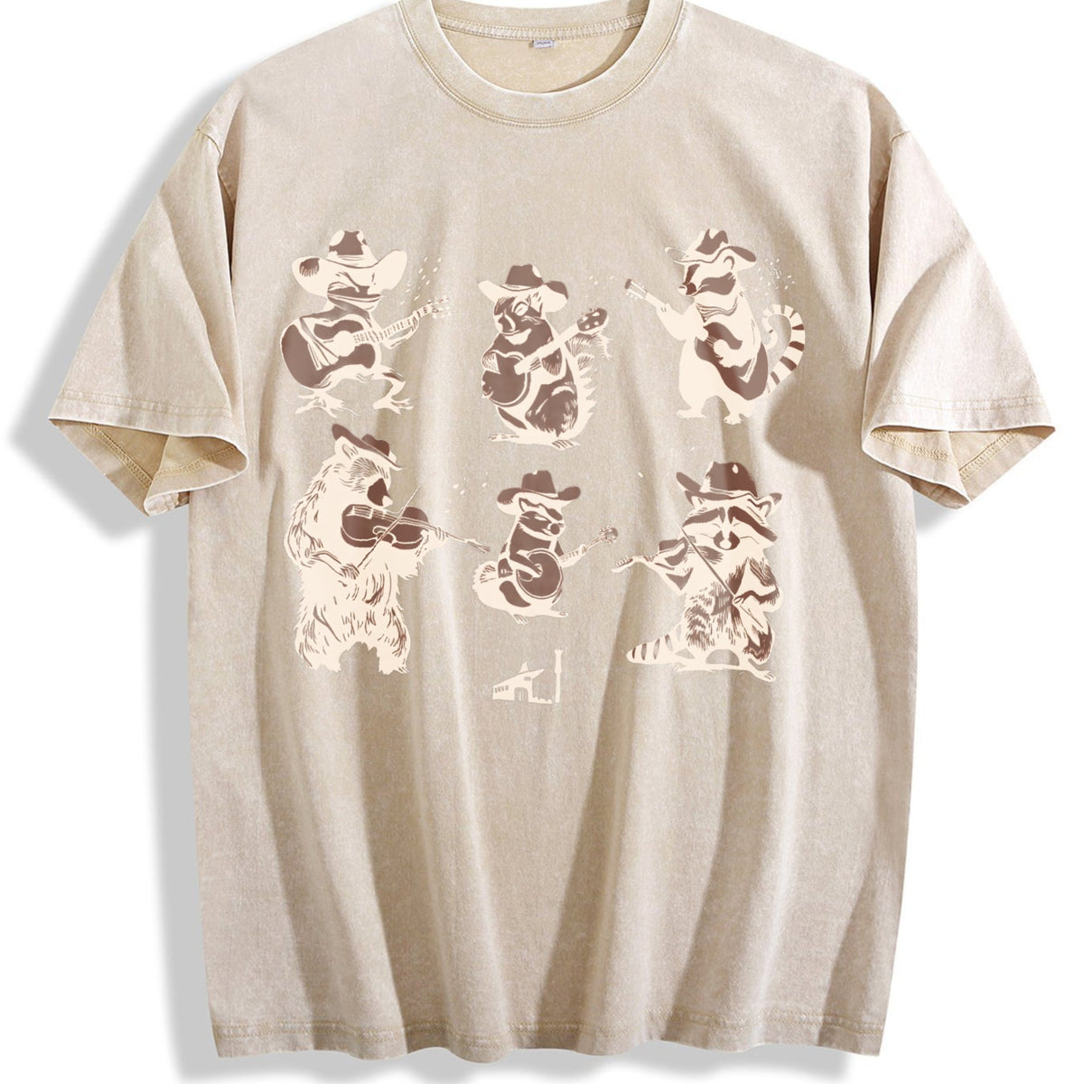 Animal Musicians 90s Vintage Washed T-Shirt product image 1