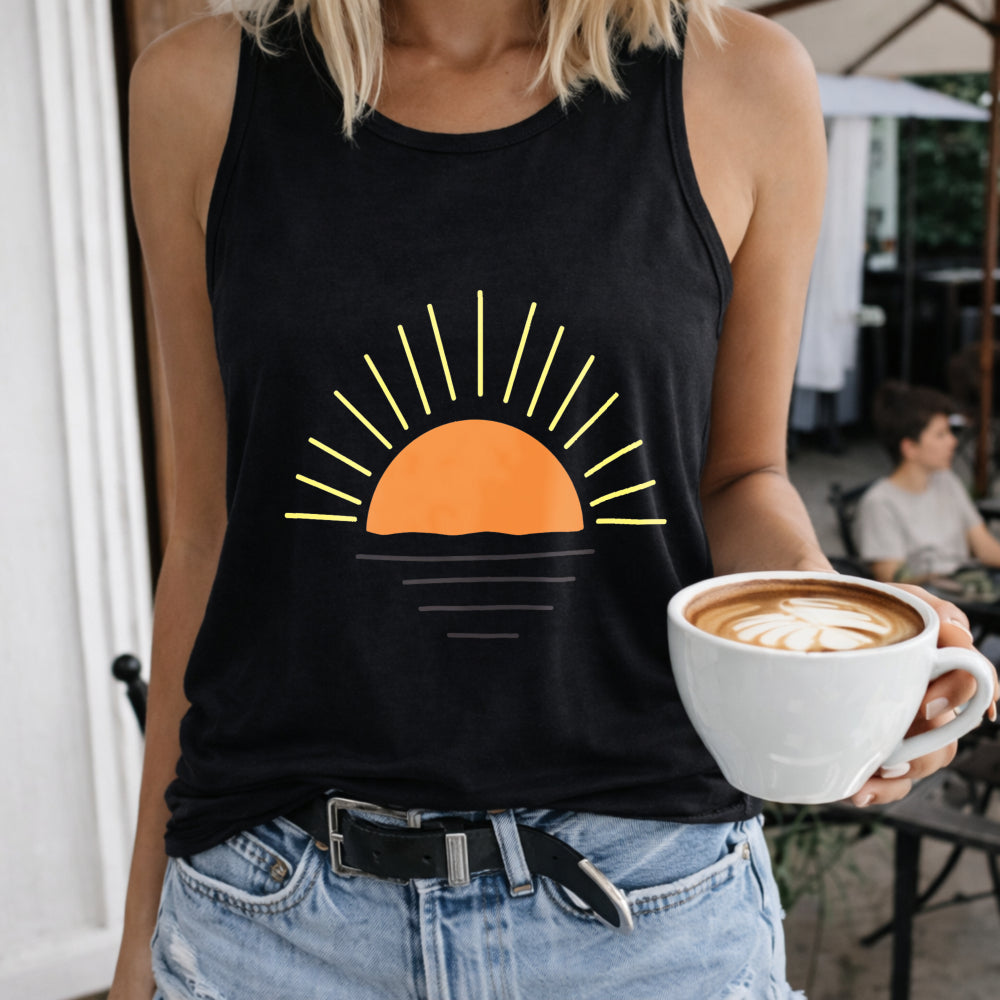 Letter & Applique Detail Women's Tank Top