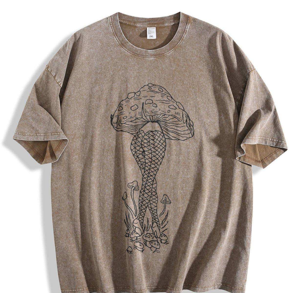 Mushroom And Snake - Made From 100 Vintage Washed T-Shirt product image 3