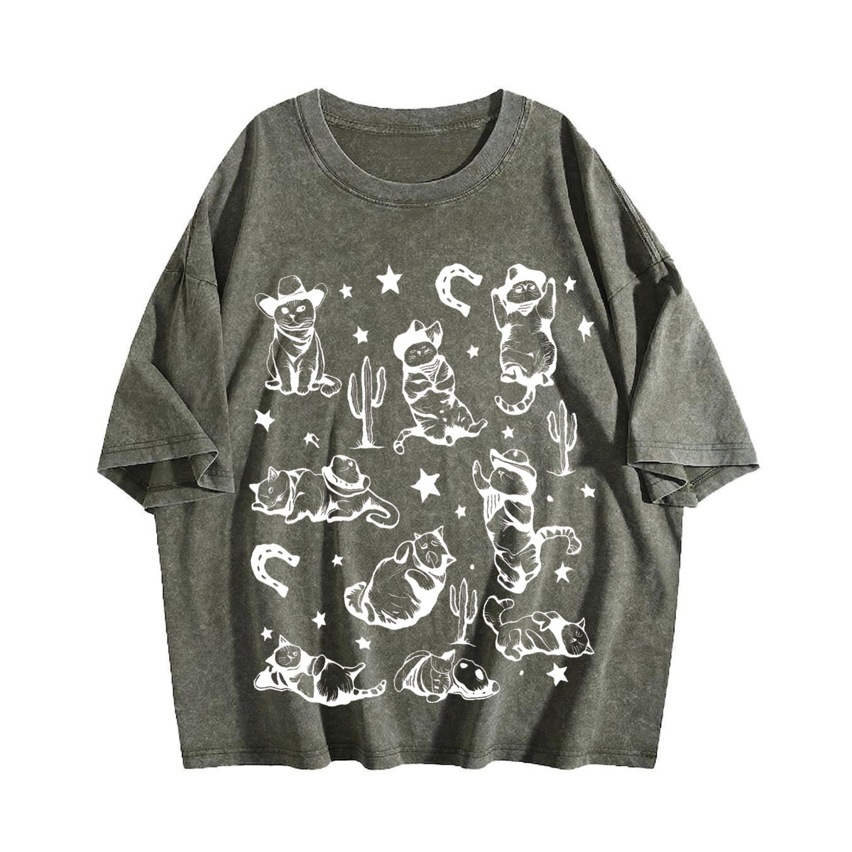 Cowboy Cats Vintage Washed T-Shirt product image 4