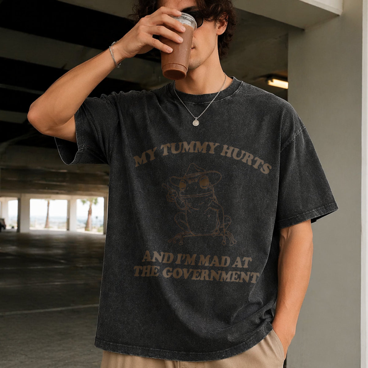 My Tummy Hurts And I'm Mad At The Government Frog Vintage product image 2
