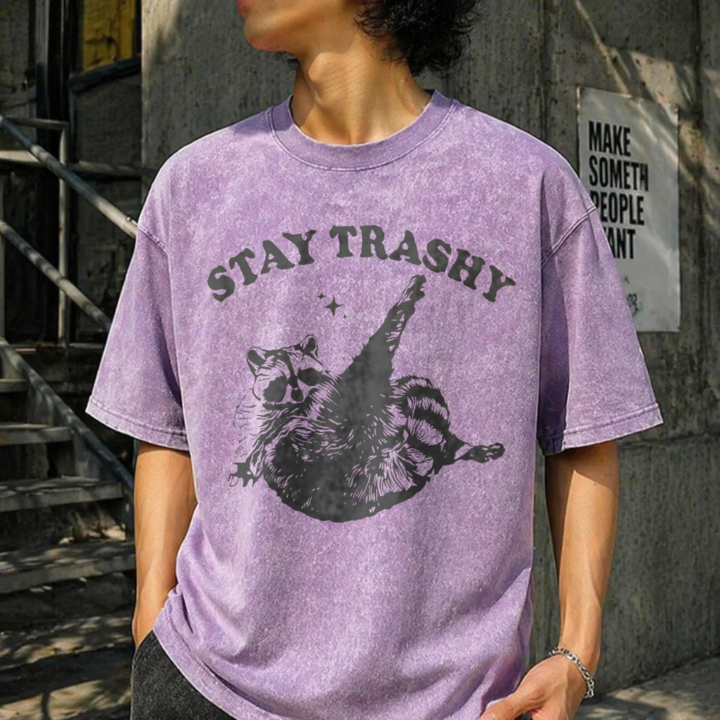 Stay Trashy Raccoon Vintage Washed T-Shirt product image 6