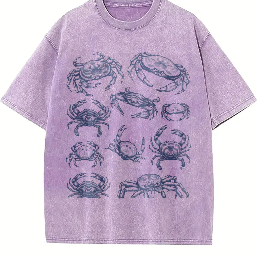 Crab 90s Tattoo Vintage Washed T-Shirt product image 6