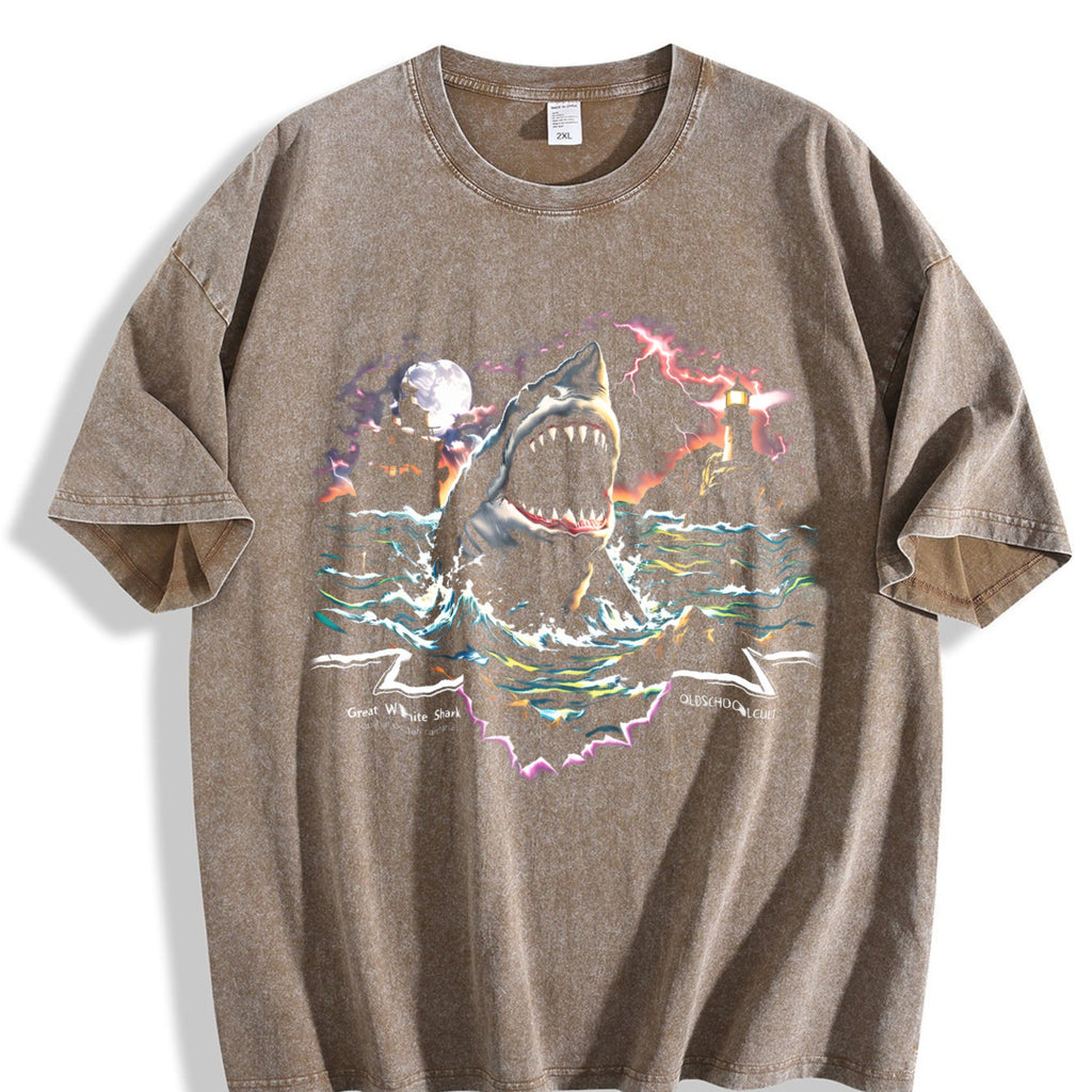 Great White Shark 90s Vintage Washed T-Shirt product image 3
