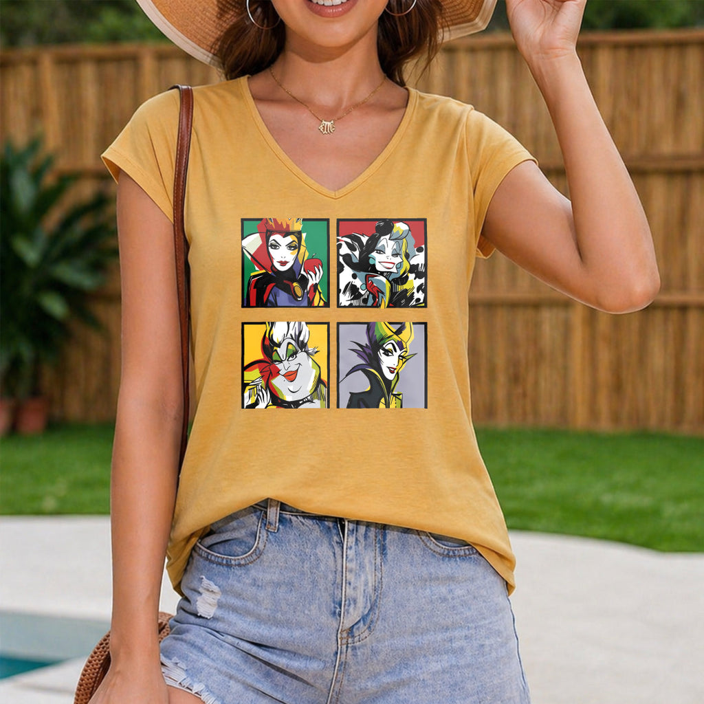 Villain Character Collage Women's V-Neck Tank Top