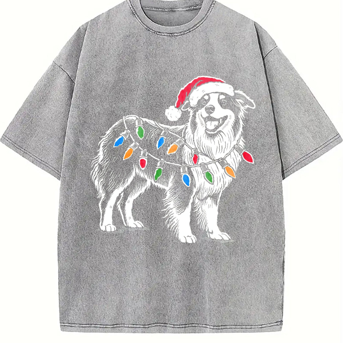 Australian Shepherd Christmas Vintage Washed T-Shirt product image 4