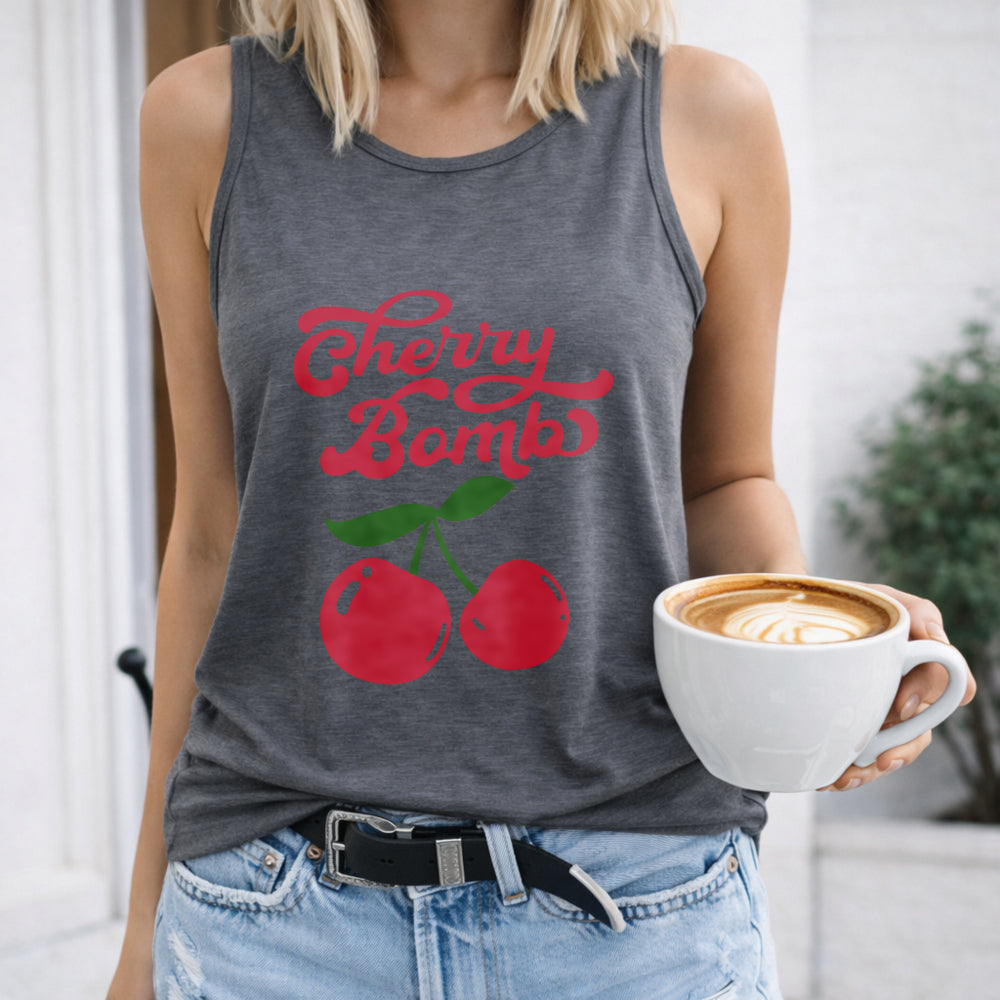 Cherry Bamb Letters & Cherry Women's Tank Top