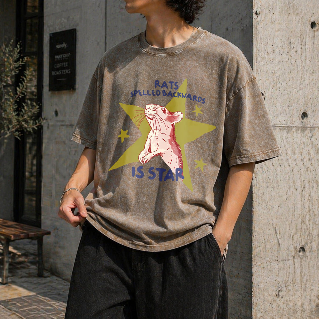 Rat Spelled Backwards Is Star Vintage Washed T-Shirt product image 3
