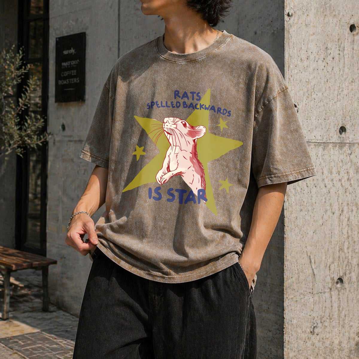 Rat Spelled Backwards Is Star Vintage Washed T-Shirt product image 3