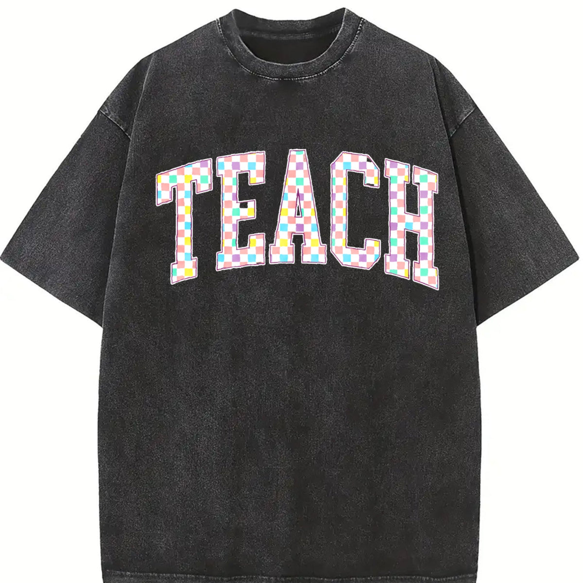 Checkered Teach Vintage Washed T-Shirt product image 2