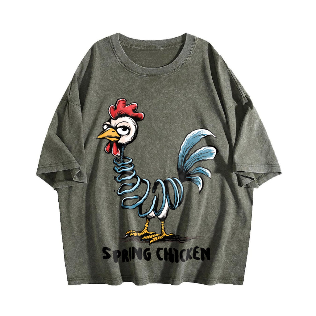 Funny Spring Chicken Vintage Washed T-Shirt product image 4