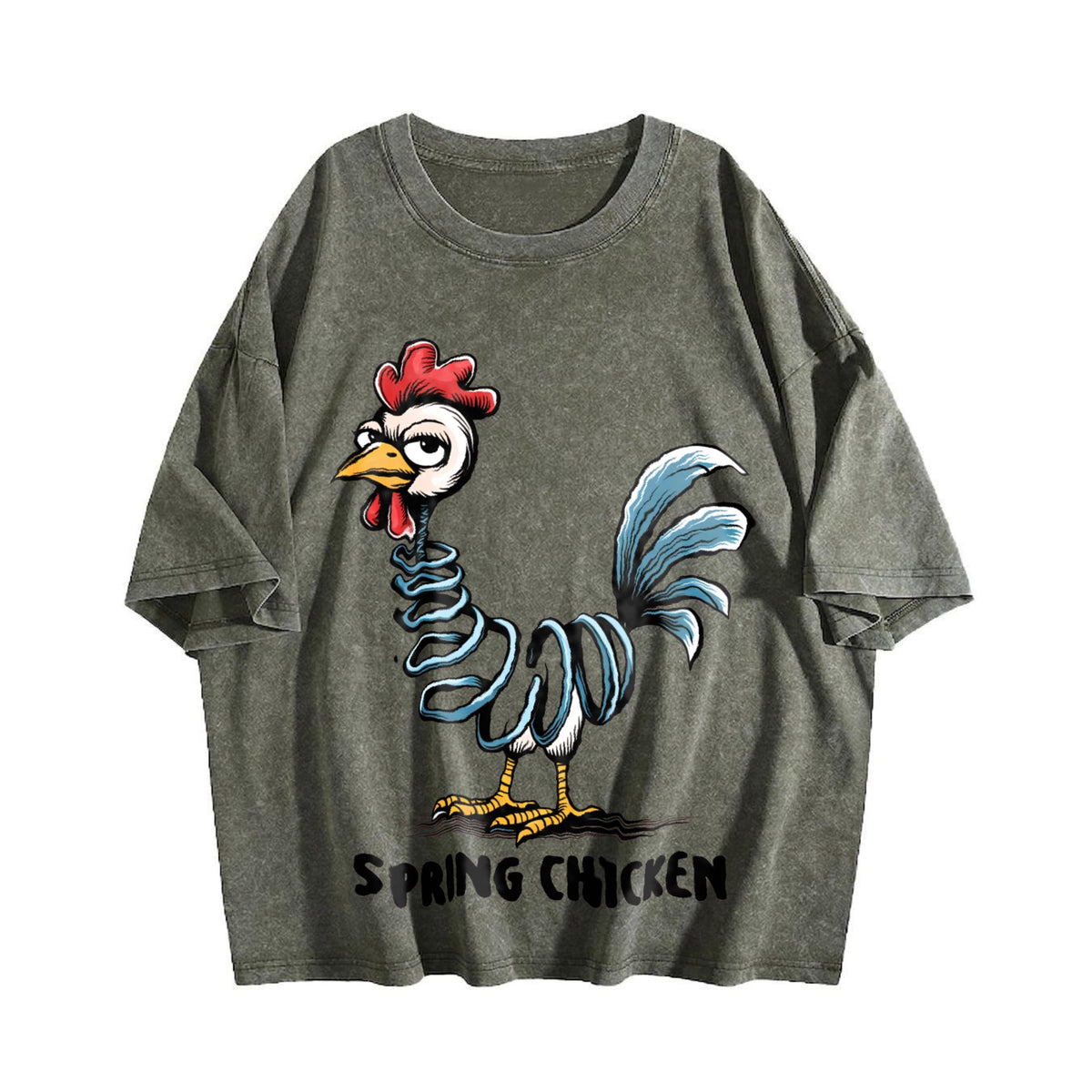 Funny Spring Chicken Vintage Washed T-Shirt product image 4