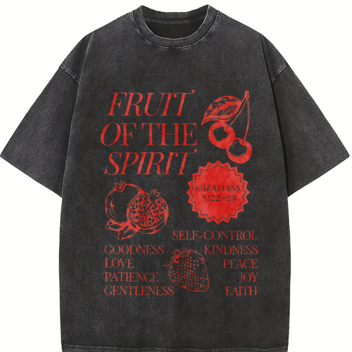 Fruit of the Spirit Scripture Vintage Washed T-Shirt product image 2
