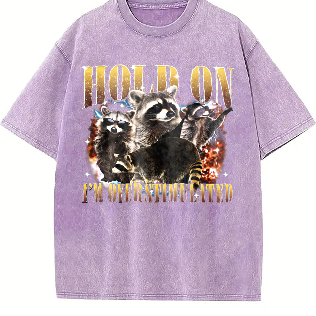 Hold On I Am Overstimulated Vintage Washed T-Shirt product image 6