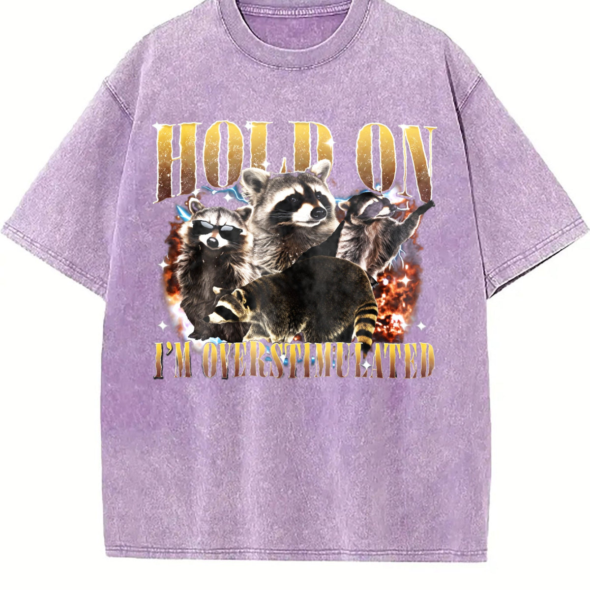 Hold On I Am Overstimulated Vintage Washed T-Shirt product image 6