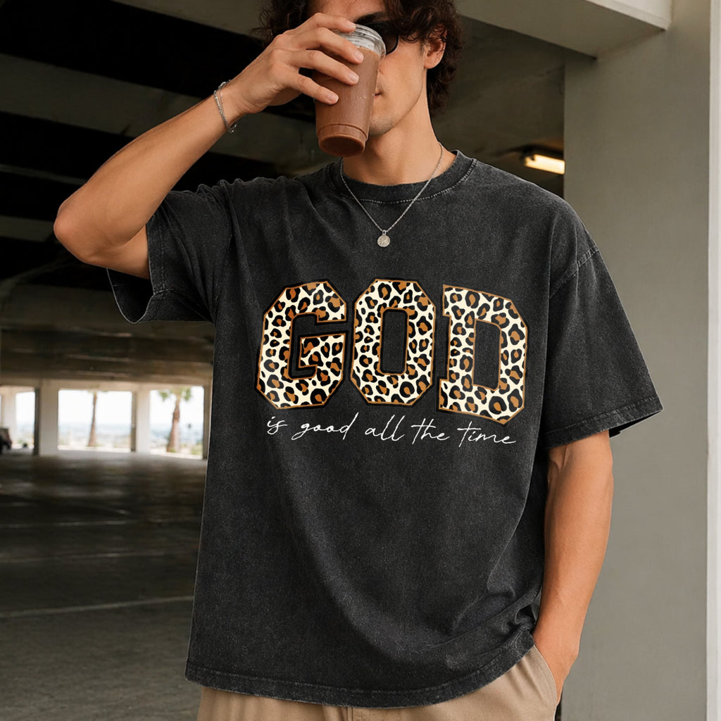 Leopard God Good Time Vintage Washed T-Shirt product image 2