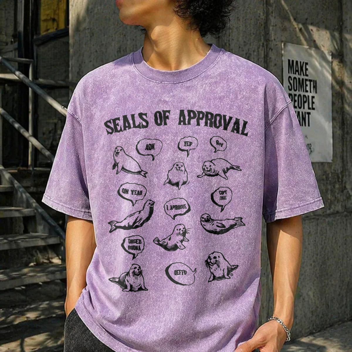 Funny Seals Of Approval Vintage Washed T-Shirt product image 6