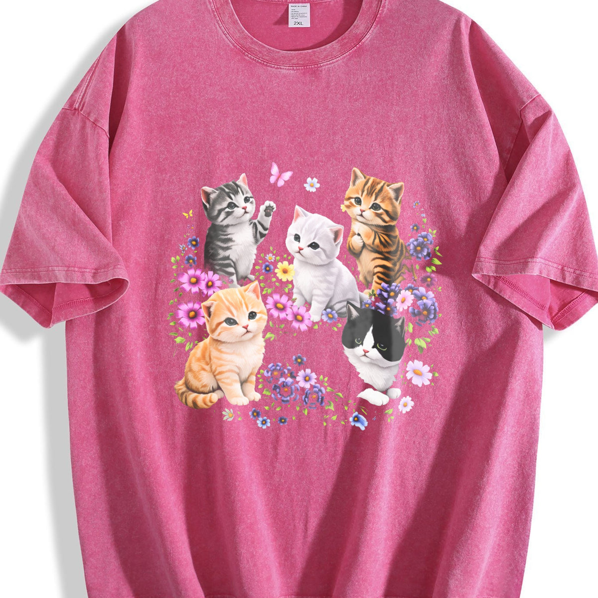 Cute Kitten Vintage Washed T-Shirt product image 7