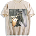 Cat Coffee Cup In The Car Vintage Washed T-Shirt