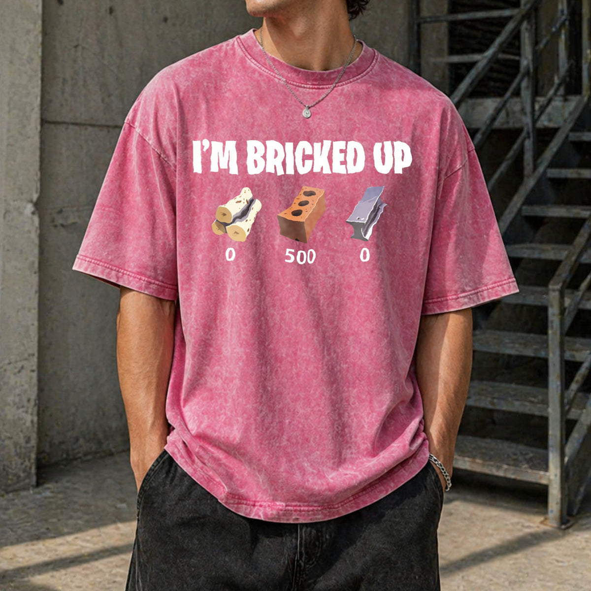 I'm Bricked Up Meme Vintage Washed T-Shirt product image 7
