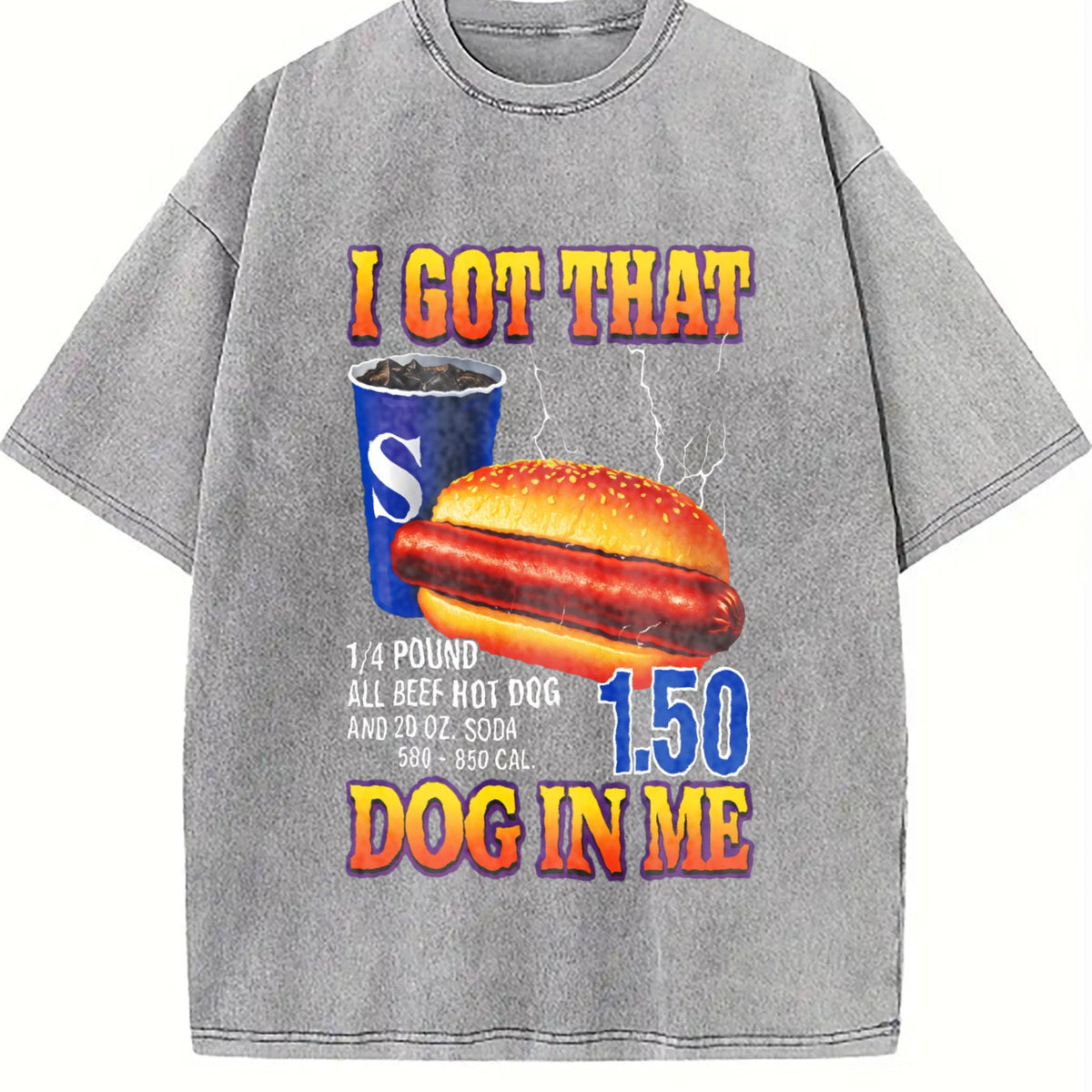 Funny Hot Dog I Got That In Me Food Humor Fast Vintage product image 5